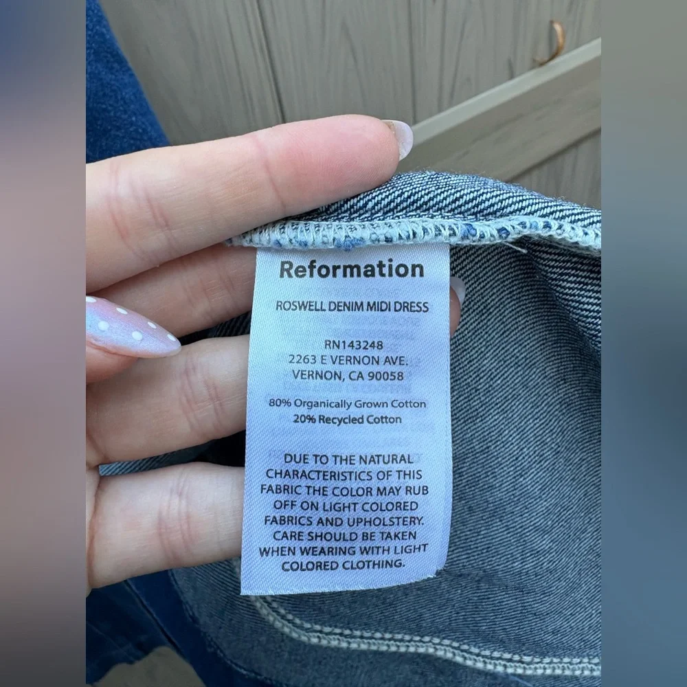 Reformation Roswell Denim Midi Dress - Picture 8 of 9